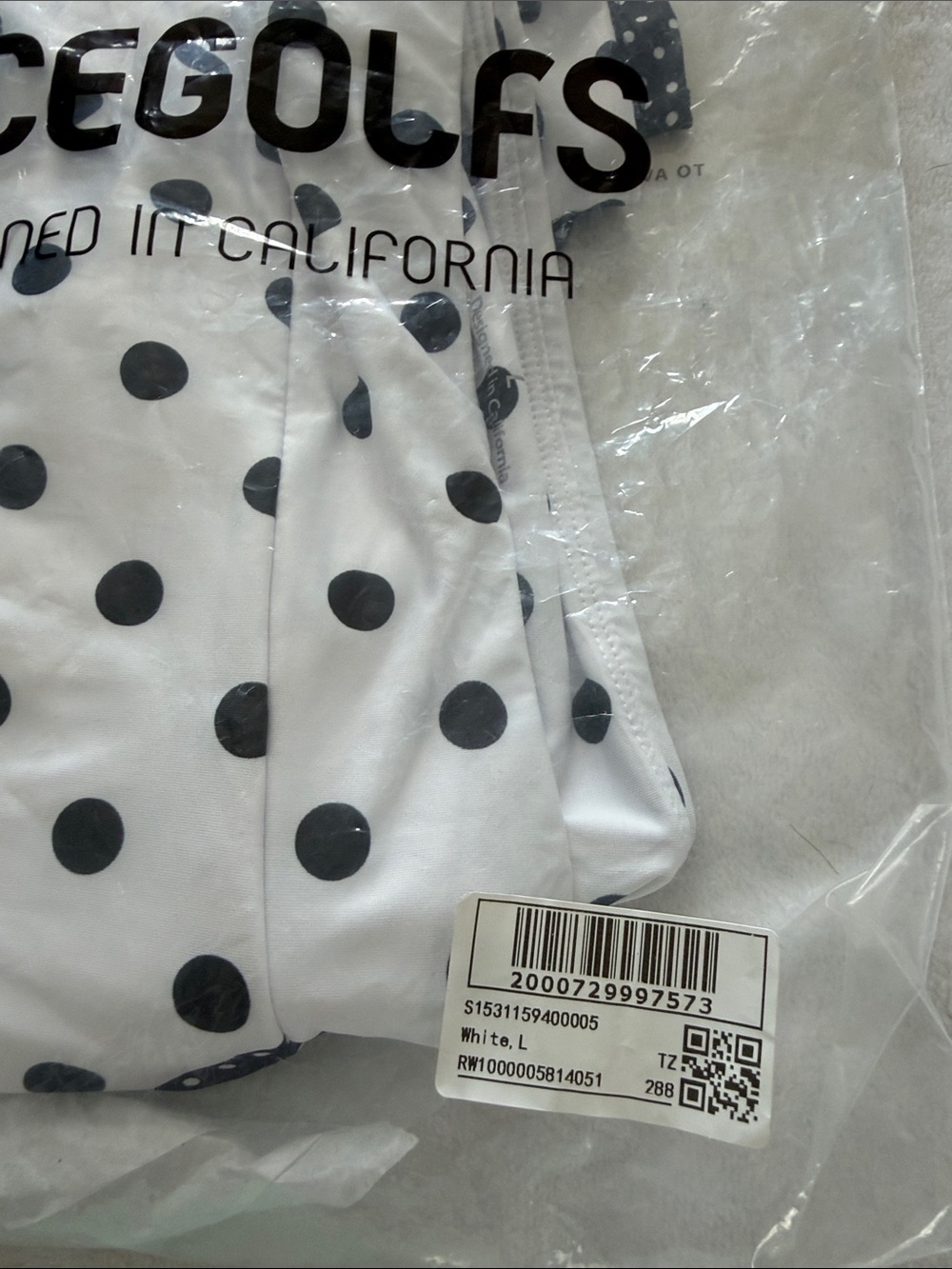 Acegolfs White and Black Polka Dot Active Skort Size L - Picture 7 of 7